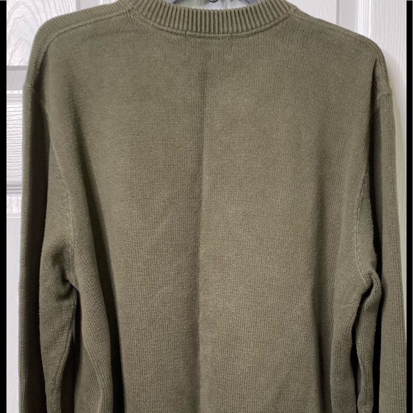 Vintage EDDIE BAUER  Sweater 100% Cotton Olive Green Size XL-T Pullover - Picture 2 of 7